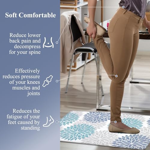 HEBE Anti Fatigue Kitchen Rugs Set of 2, Cushioned Kitchen Mats for Floor
