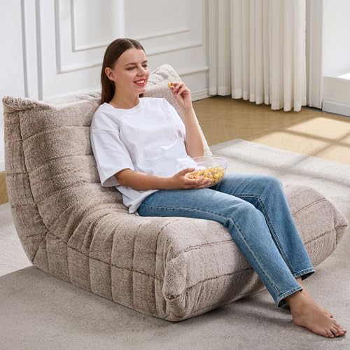 Hobestluk Adults Bean Bag Chair Faux Fur BeanBag Couch for Living Room