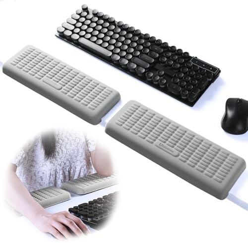 UnivoColors PostureUp L-Shaped Desk Wrist Rest Elbow, Non-Slip, Separate Design, Memory Foam Desk Edge Support, Ergonomic Design for Long-Hour Work (11.8 * 3.9 inch 2-Piece Set of Grey)