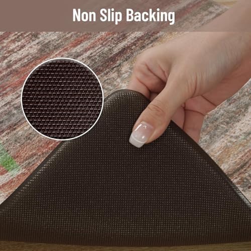 KIMODE Anti Fatigue Kitchen Mats for Floor,Brown Half Circle Cushioned Mats