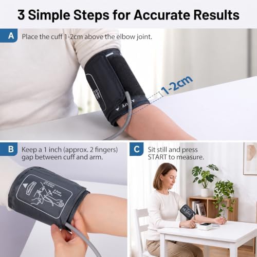 Blood Pressure Monitor FDA-Cleared Upper Arm Cuff with Storage Bag