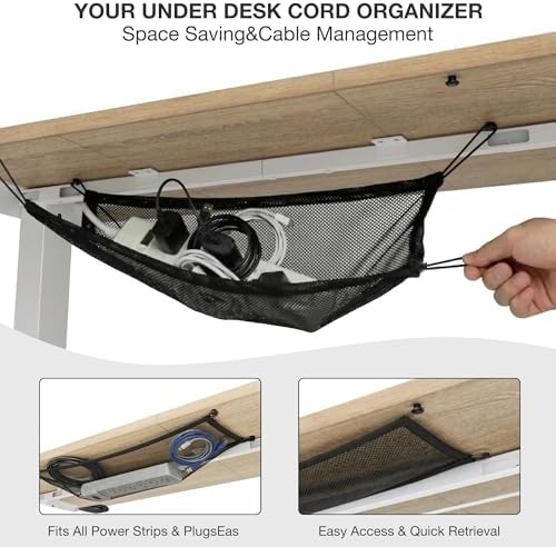 Acrolix 48x24 Electric Standing Desk with Cable Net, Oak