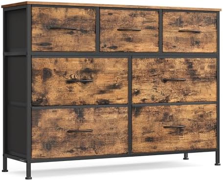 SONGMICS Dresser for Bedroom, Wide Dresser with 7 Fabric Drawers