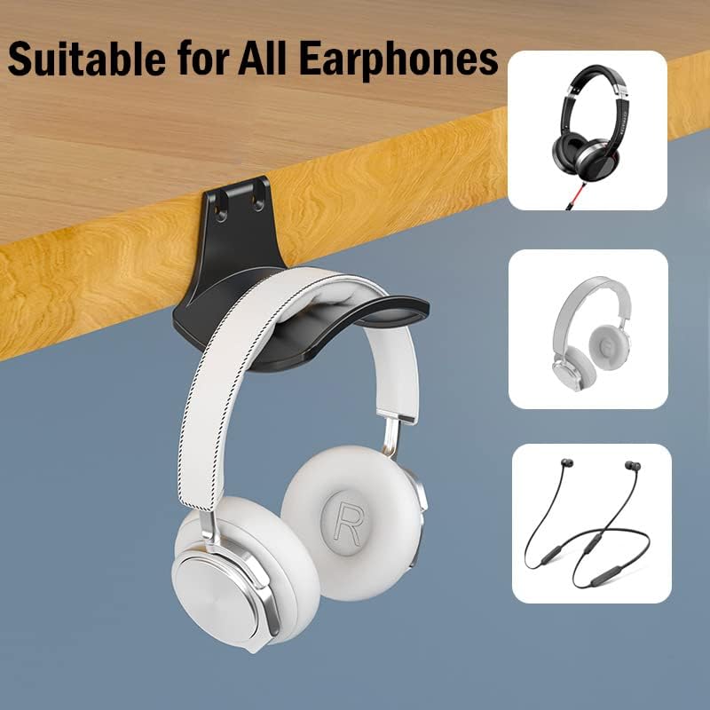 2-Pack Never Fall Headphone Hook Hanger Wall Mount Headset Holder