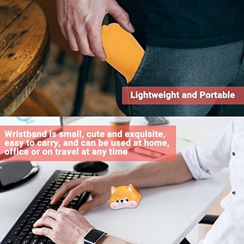 Small Wrist Rest Mouse Pad, Mini Cute Ergonomic Cartoon Mousepad Memory Foam Design Animal Shape Wrist Support Pillow Rest Cushion Mat for Office Computer Laptop(Shiba Inu)