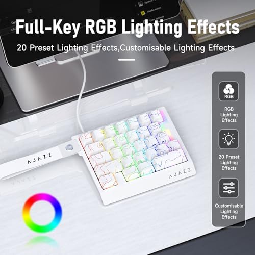 AJAZZ AK029 Magnetic Switch One Handed Gaming Keyboard, Hall Effect Rapid Trigger Mechanical Keypad with SOCD & DKS, 8KHz Polling Rate, 29 Keys Mini Ergonomic Gaming Keyboard for FPS Gamers, PC