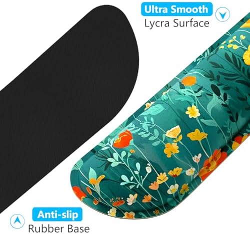 Dapesuom Enlarge Keyboard Wrist Rest Pad, Memory Foam Set Wrist Cushion Support for Easy Typing & Pain Relief, Mouse Wrist Pad, Anti-Slip Wrist Support for Gaming, Computer, Office, Forest Flowers