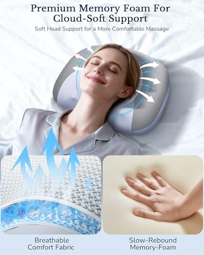 3-in-1 Neck Massager Pillow with Heat, 4D Shiatsu Kneading