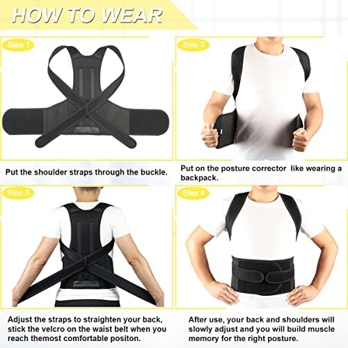 Posture Corrector for Women & Men - Adjustable Back Brace, Lumbar Support for Pain Relief, Scoliosis & Hunchback Correction, Spine Alignment Aid XL(37"-42")