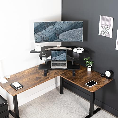 VIVO Black 43 in Corner Desk Converter, DESK-V000VC