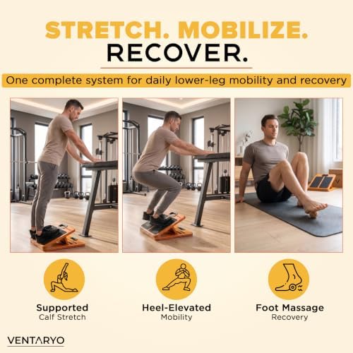 Adjustable Slant Board for Calf Stretching Wooden Calf Stretcher