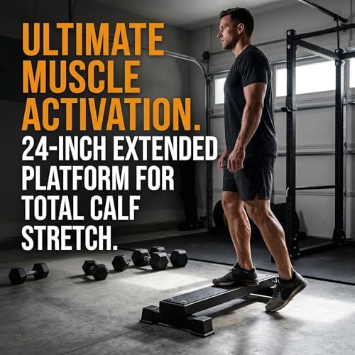 Steel Calf Raise Bar, Standing Calf Raise Platform Machine, Calf Raise Block Rack for Calf Stretching, Squat, Foot Stretch