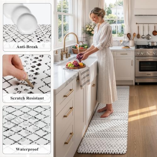 KIMODE Anti Fatigue Kitchen Mat for Floor, 20"x71" Farmhouse Kitchen Runner