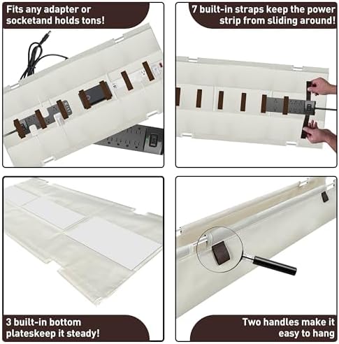 No Drill Under Desk Cable Management Tray, 28" Desk Cable Organizer