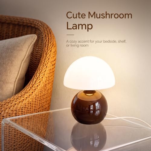 Dawnwake Mushroom Lamp Table Lamp for Bedroom-Small Desk Table Lamps,Coffee