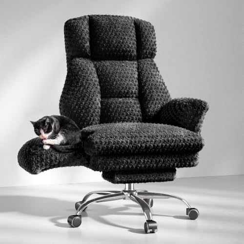 Big and Tall Office Chair, Flip Armrests for Pets & Cross Legged Sitting