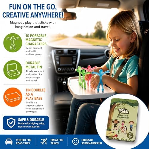 MAGMEN Magnetic Fidget Figures | Travel Toys for Kids (10-Piece Opaque)