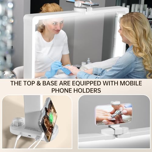 33.5" Foldable Nail Desk Lamp, 3500LM Half Moon Light for Nail Desk