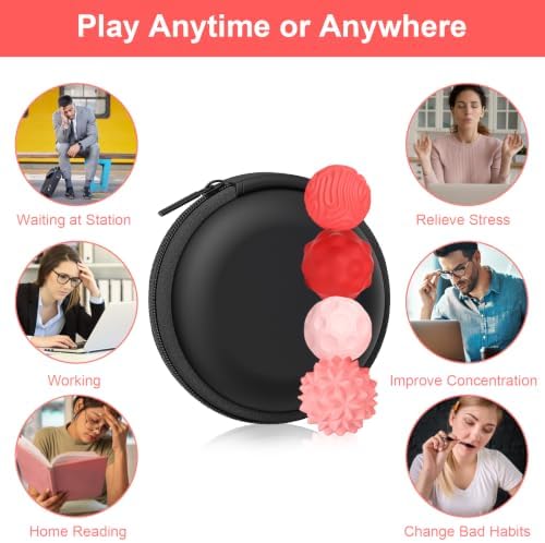 BUSOHA Silicone Magnetic Fidget Balls - 4 Pack Fidget Toys for Adult