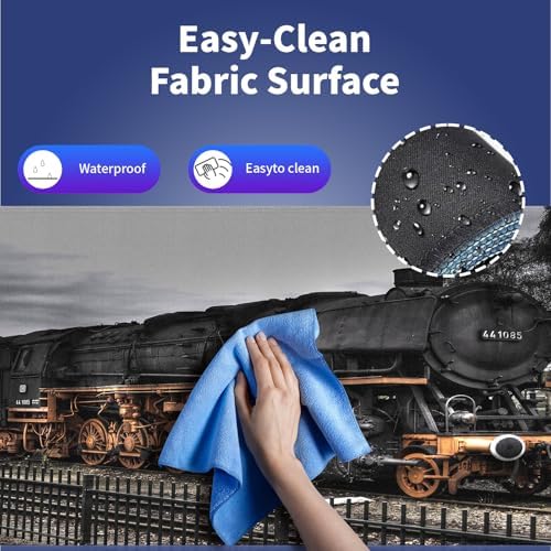 Old Train At Railway Station Mouse Pad, Vintage Steam Locomotive Desk Mat