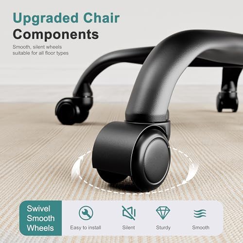 Ergonomic Office Chair, 330LBS Computer Chairs High Back with Adjustable Lumbar Support, Breathable Mesh Desk Chair Ergonomic with Thickened Cushion, Comfy Home Office Desk Chair, Gray