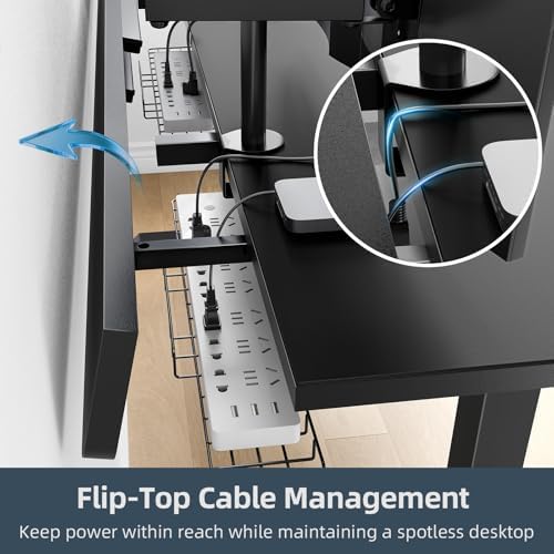 60 x 30 Inch Electric Standing Desk with Flip-Top Cable Management