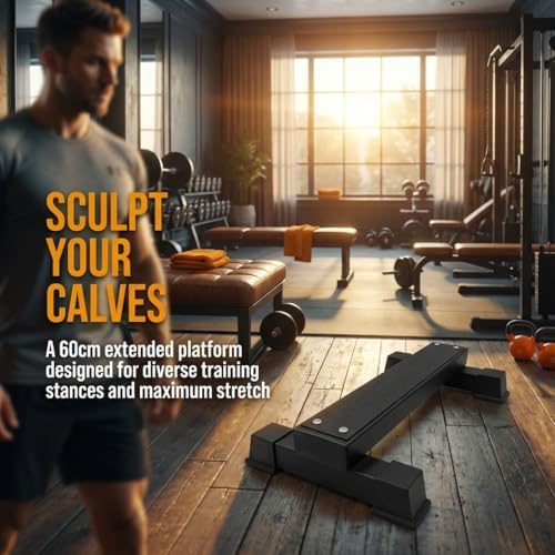 Steel Calf Raise Bar, Standing Calf Raise Platform Machine, Calf Raise Block Rack for Calf Stretching, Squat, Foot Stretch