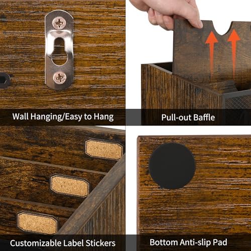 YINMIT Mail Organizer Countertop, 3-Slot Mail Holder for Desk
