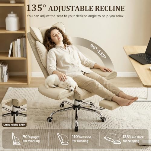 Criss Cross Big and Tall Office Gaming Chair Flip Armrests with Foot Rest