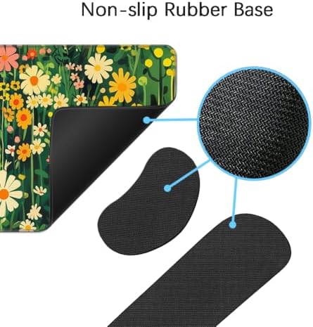Desk Mat, Large Gaming Mouse Pad with Wrist Rest, 4 in1 XXL Mouse pad+Keyboard Wrist Rest+Mouse Pad Wrist Support+Cup Coaster Set, Ergonomic Desk Pad for Home Office,Floral Cat