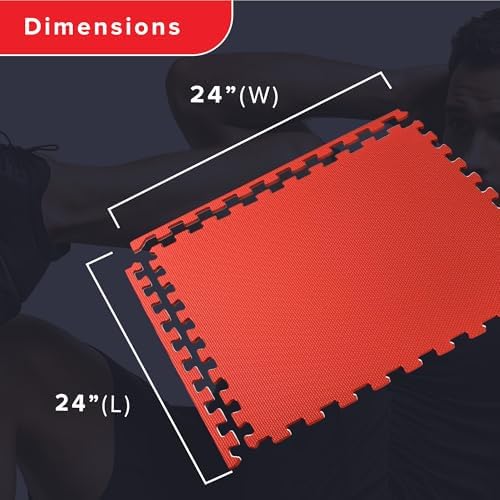 We Sell Mats 3/8" Thick Multipurpose EVA Foam Exercise Floor Mat, Interlocking Tiles, Anti-Fatigue for Home or Gym