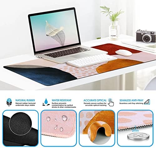 iCasso Table Mat for Workspace, Color Block 35.4"x15.7" Keyboard Mat