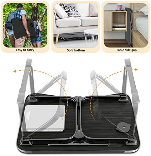 Fayquaze Lap Laptop Desk, Portable Foldable Laptop Bed Table with Storage Drawer and Cup Holder, Lap Desk Lap Bed Stand Tray Table Serving Tray for Eating, Reading and Working