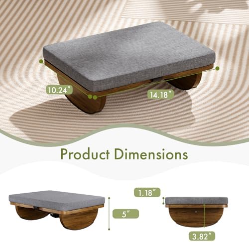 Wooden Under Desk Foot Rest with Detachable Cushion