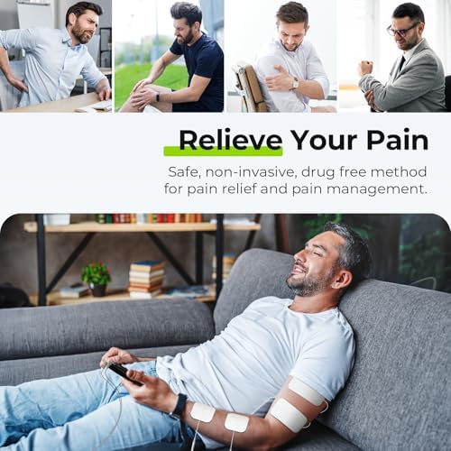 AUVON 3-in-1 TENS Unit Muscle Stimulator, 40 Levels for Gradual Pain Relief