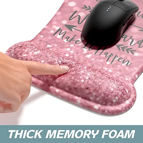 ITNRSIIET Mouse Pad Wrist Support Keyboard Wrist Rest Pad Ergonomic Mousepad Non-Slip Memory Foam Keyboard Pad Easy Typing Pain Relief Perfect for PC Laptop Gaming Office, Pretty Inspirational Quotes
