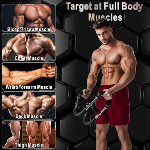 Twister Arm Trainer, Adjustable Resistance Chest Workout Equipment for Men Women, Forearm Biceps Tricep Chest Thigh Exerciser, Portable Spring Home Workout Bar