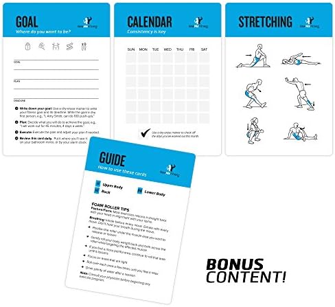 NewMe Fitness Foam Roller Workout Cards - 62 Jumbo Exercise Deck