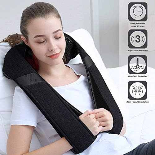 Shiatsu Neck Back & Shoulder Massager with Heat for Pain Relief Deep Tissue