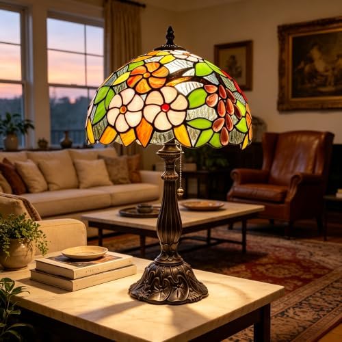 Tiffany Lamp Stained Glass Bedside Table Light