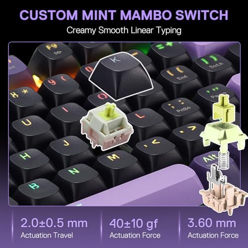 Redragon K740 PRO Wireless RGB Gaming Keyboard, Aluminum Base & Knob, 95%