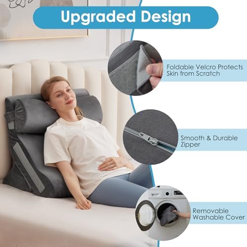 MEGCXIT Wedge Pillow Set for After Surgery, Bed Wedge, 4PCS, Grey