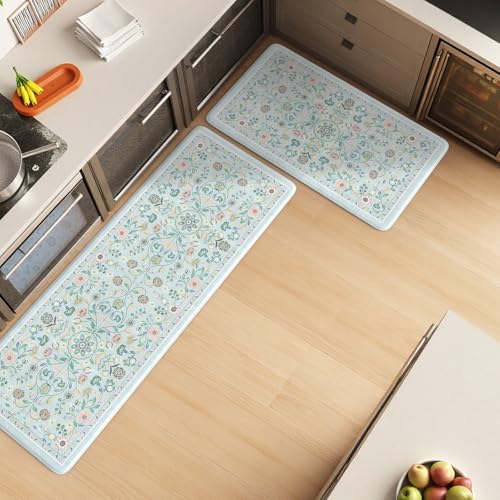 KIMODE Anti Fatigue Mats for Kitchen Floor,Cushioned Kitchen Rugs Sets of 2