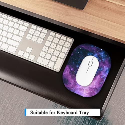 Small Mouse Pad 6 x 7 Inch, Oval Mini Mouse Pad with Non-Slip Rubber Base, Waterproof Compact Mouse Mat for Laptop Computer Wireless Mouse Keyboard Tray Home Office Travel, Purple Nebula
