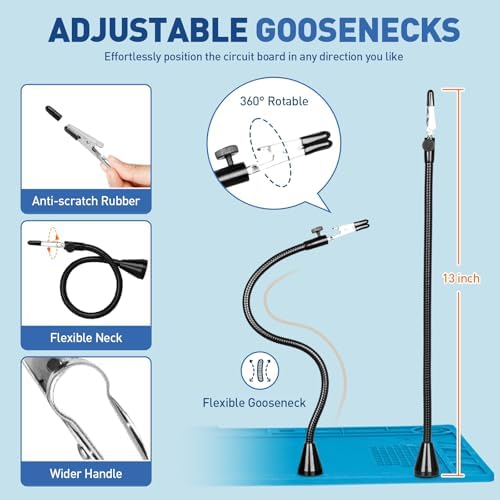 Helping Hands Soldering Station, 10X 30X Magnifying Glass with Light