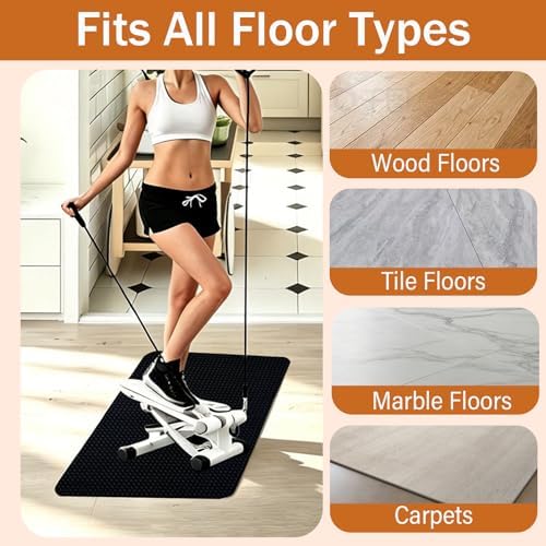 Under Desk Elliptical Mat 23.6" x 17", Non-Slip Mat for Stepper