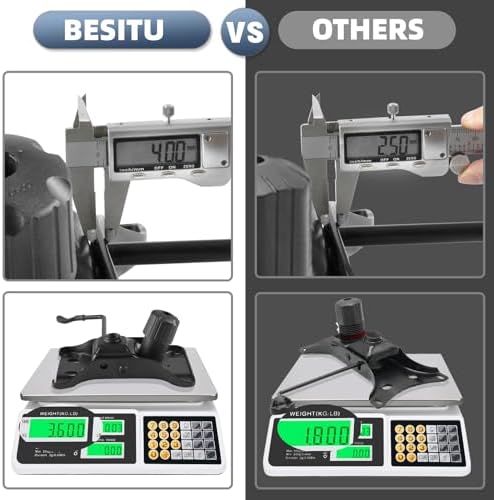 Besitu 500Lbs Office Chair Replacement Parts, w/ 6'' x 10.2" Mounting Holes Chair Base Heavy Duty Plate Swivel Tilt Control Seat Mechanism for Executive and Gaming Chairs