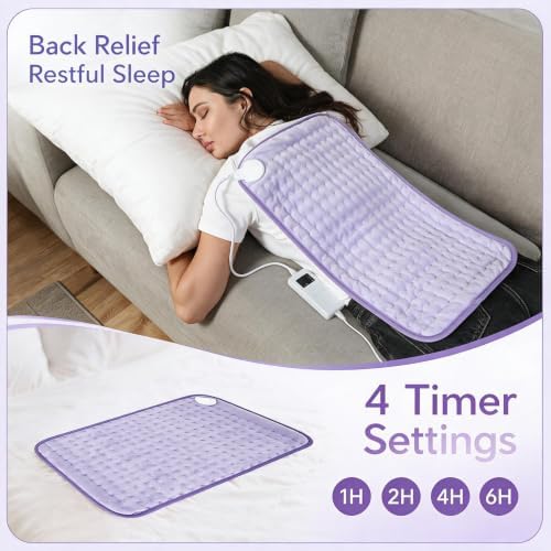 Electric Heating Pad for Back & Period, 6 Heat Settings Auto Off