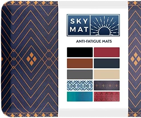 Sky Solutions Anti Fatigue Floor Mat - 3/4" Thick Cushioned Kitchen Rug, Standing Desk Mat - Comfort at Home, Office, Garage - Non Slip, Durable and Stain Resistant (20" x 39", Indigo)