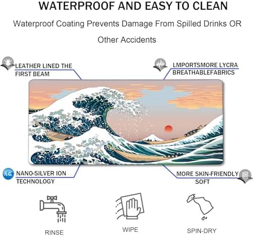 Japanese Large Mouse Pad DeskMat Office Desk Pad, Sunset Sea